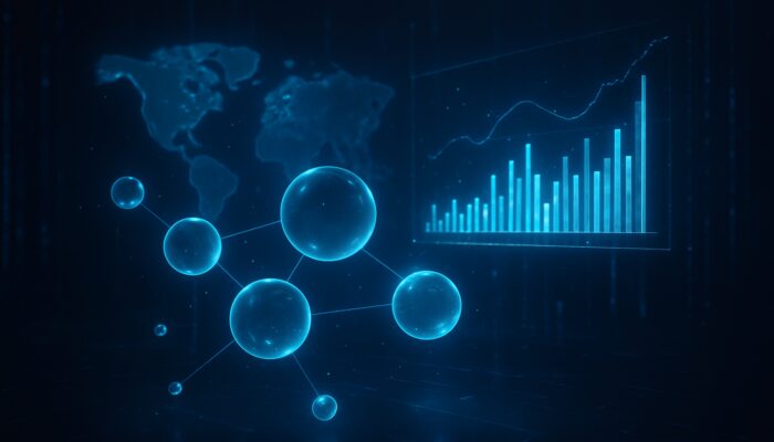 Futuristic holographic Google Keyword Planner interface with glowing keyword data and SEO charts.
